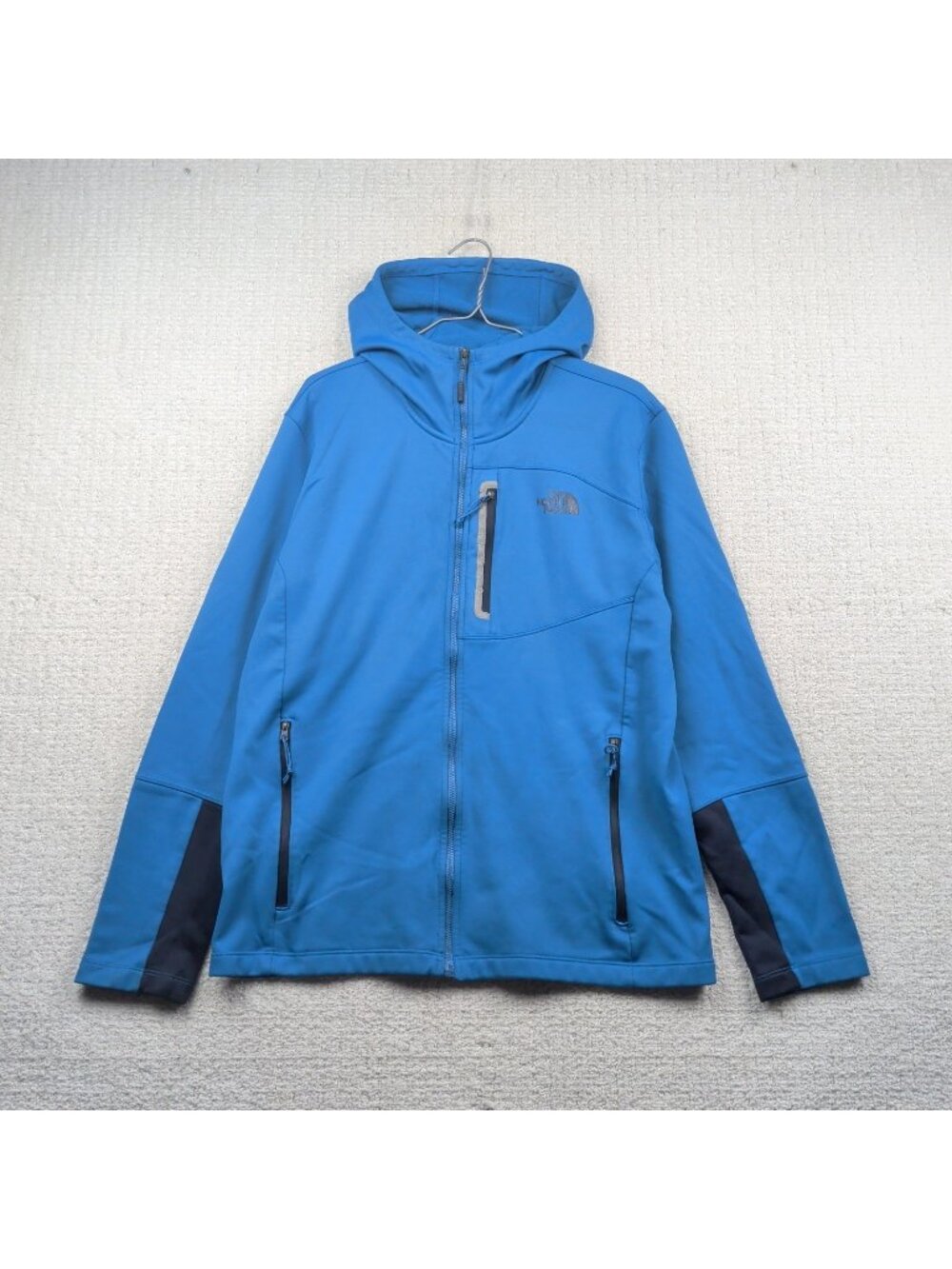 Y2K The North Face Jacket Men's L Soft Shell Blue Full Zip Hooded Gorpcore Read